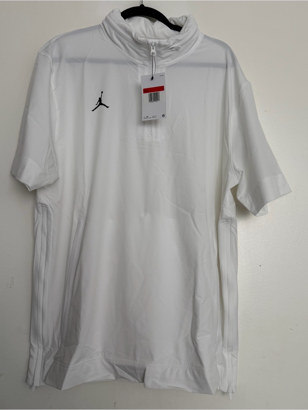 Men’s Jordan Lightweight Coach Short Sleeve Jacket White Size Large